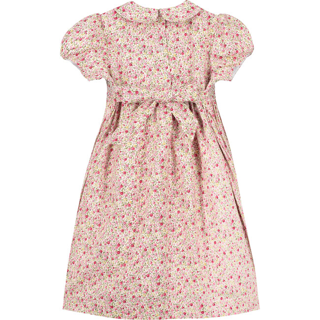 Anna Smocked Dress, Pink & Beige - Dresses - 3
