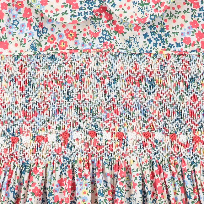 Amara Smocked Baby Dress, Pink & Blue - Dresses - 4