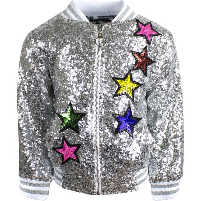 Unicorn Sequin Bomber, Silver - Jackets - 3