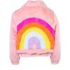 Rainbow Faux Fur Coat, Pink - Jackets - 1 - thumbnail