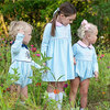 Striped Knit Dress with Pink Collar, Sky Blue - Dresses - 5 - thumbnail