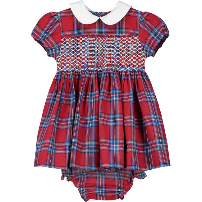 Charlie Smocked Baby Dress, Red - Dresses - 1