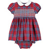Charlie Smocked Baby Dress, Red - Dresses - 1 - thumbnail
