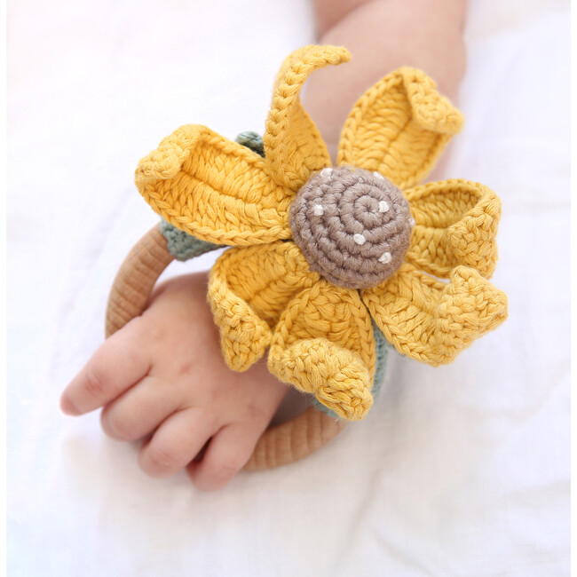Crochet Sun Flower Ring Rattle
