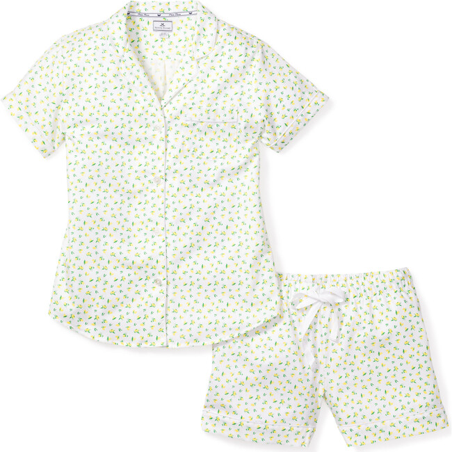 Women's Short Sleeve Short Set, Citron - Pajamas - 1