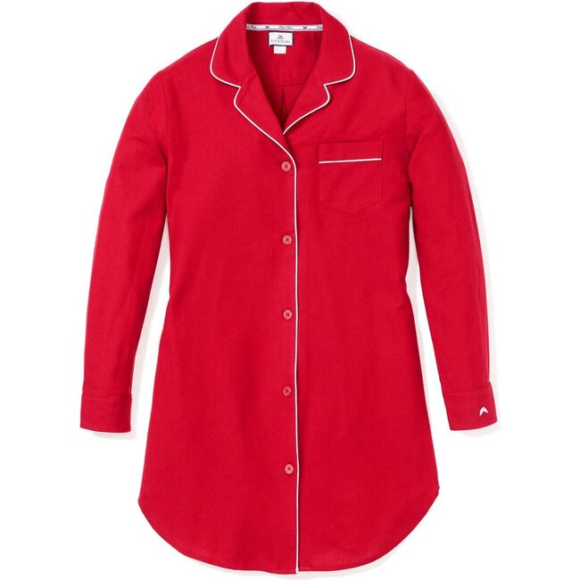 Women's Nightshirt, Red Flannel - Pajamas - 1