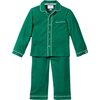 Forest Green Flannel Pajamas with Double Piping - Pajamas - 1 - thumbnail