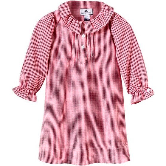 Red Mini-Gingham Victoria Nightgown - Nightgowns - 1