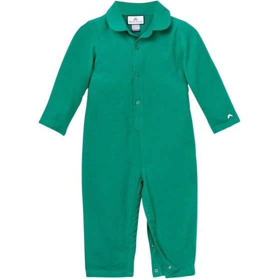 Forest Green Flannel Romper - Petite Plume Sleepwear | Maisonette