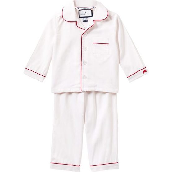 White Pajamas, Red Piping - Pajamas - 1