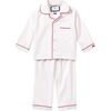 White Pajamas, Red Piping - Pajamas - 1 - thumbnail