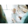 White Pajamas, Forest Green Double Piping - Pajamas - 2