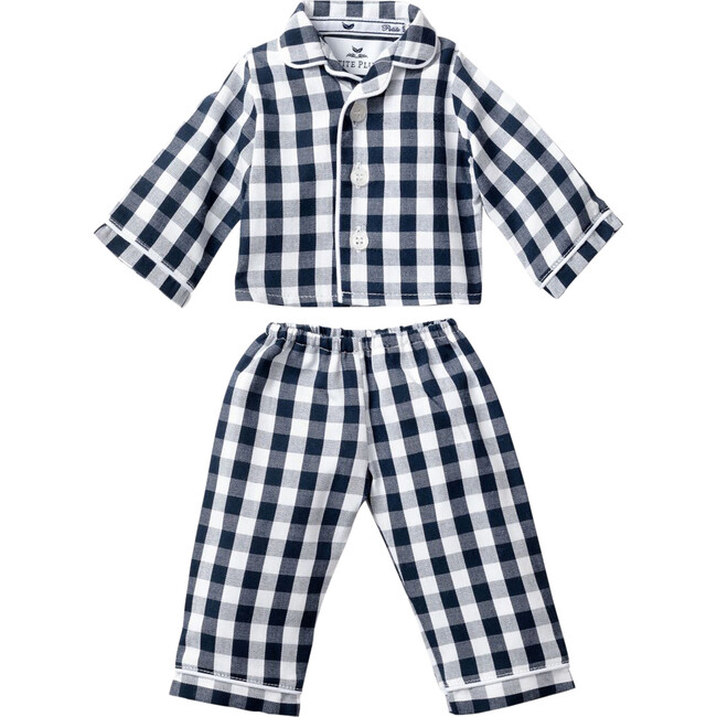 Navy Gingham Doll Pajamas - Doll Accessories - 1