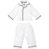 White Doll Pajamas with Navy Piping - Doll Accessories - 1 - thumbnail