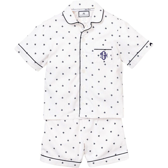 Monogrammed Nautical Sailboat Short Set - Pajamas - 1