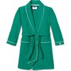 Men's Flannel Robe, Forest Green - Robes - 1 - thumbnail