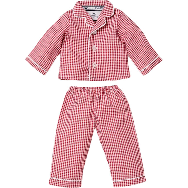 Red Mini-Gingham Doll Pajamas - Doll Accessories - 1