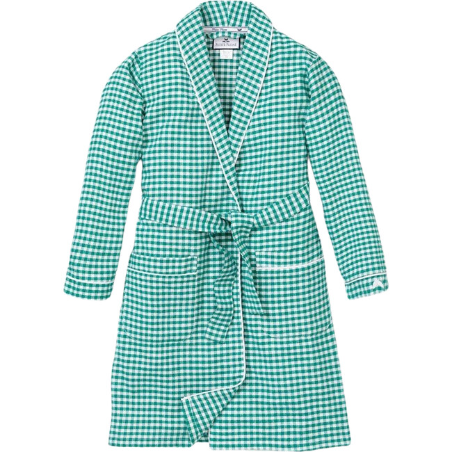 Green Gingham Flannel Robe - Robes - 1