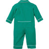 Forest Green Flannel Romper with White Piping - Pajamas - 2 - thumbnail