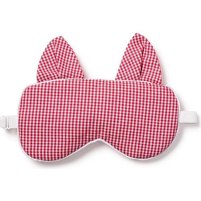 Adult Kitty Eye Mask, Red Mini Gingham - Eye Masks - 1