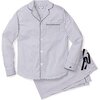 Men's Twill Pajama Set, Navy French Ticking - Pajamas - 1 - thumbnail