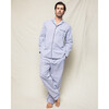 Men's Twill Pajama Set, Navy French Ticking - Pajamas - 2 - thumbnail