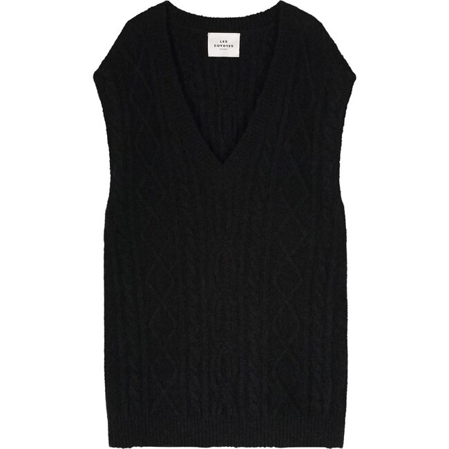Ted Sweater Vest Dress, Black - Dresses - 1