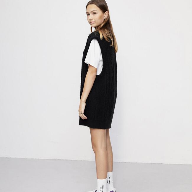 Ted Sweater Vest Dress, Black - Dresses - 4