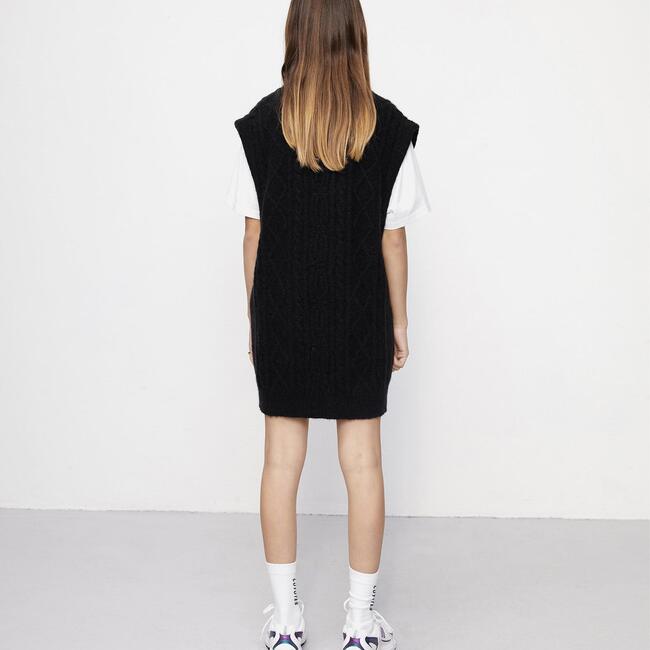 Ted Sweater Vest Dress, Black - Dresses - 5