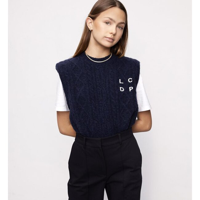 Morris Pullover Sweater Vest, Navy - Sweaters - 4