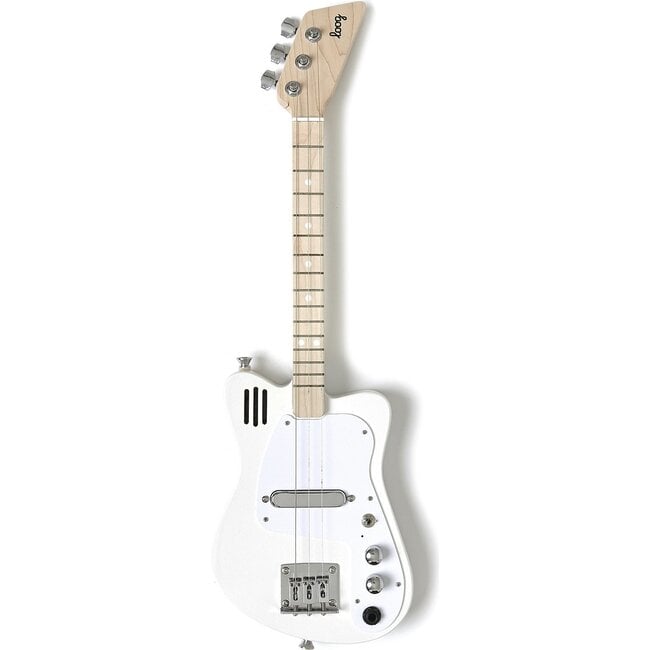 White Mini 3-String Electric Guitar