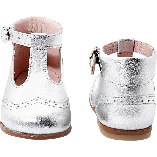 Baby T-Strap Shoes, Silver - Flats - 3