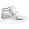 Baby High Top Tennis Shoes, Silver - Flats - 1 - thumbnail