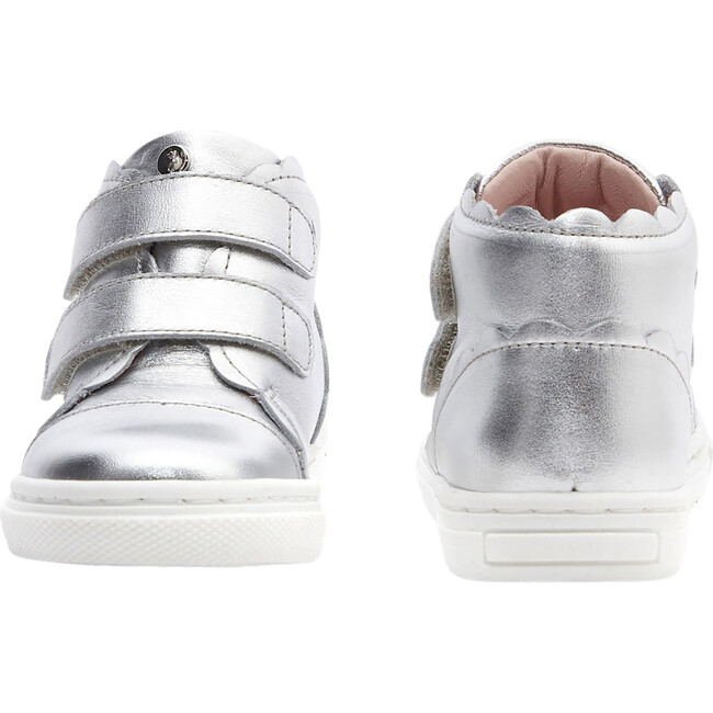 Baby High Top Tennis Shoes, Silver - Flats - 3
