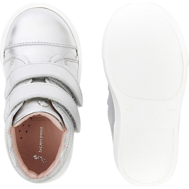 Baby High Top Tennis Shoes, Silver - Flats - 4