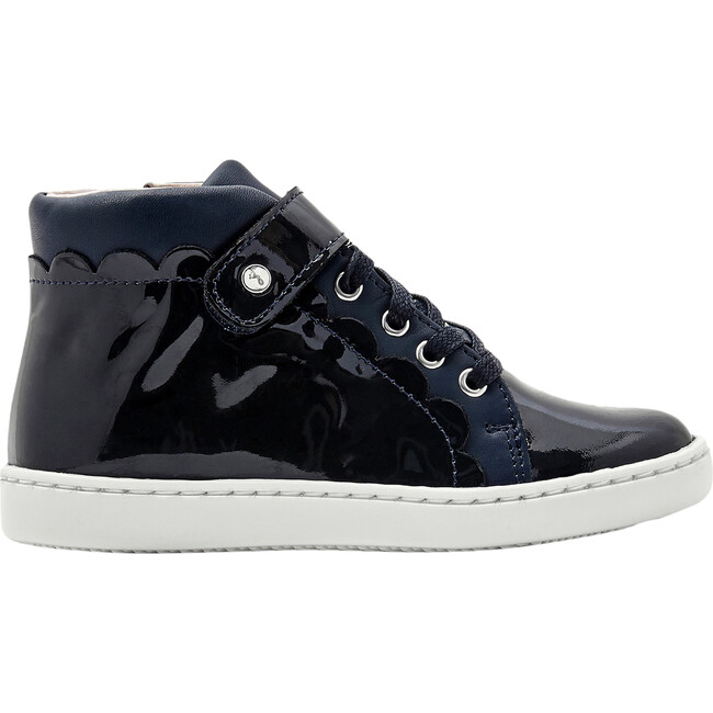 High Top Tennis Shoes, Navy Blue - Flats - 1