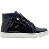 High Top Tennis Shoes, Navy Blue - Flats - 1 - thumbnail