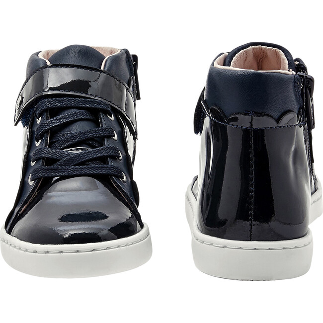 High Top Tennis Shoes, Navy Blue - Flats - 3