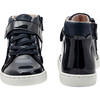 High Top Tennis Shoes, Navy Blue - Flats - 3