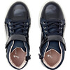 High Top Tennis Shoes, Navy Blue - Flats - 4