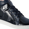High Top Tennis Shoes, Navy Blue - Flats - 6