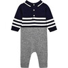 Baby Knit Onesie, Navy Blue & Multi - Onesies - 2