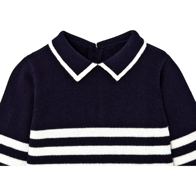Baby Knit Onesie, Navy Blue & Multi - Onesies - 3