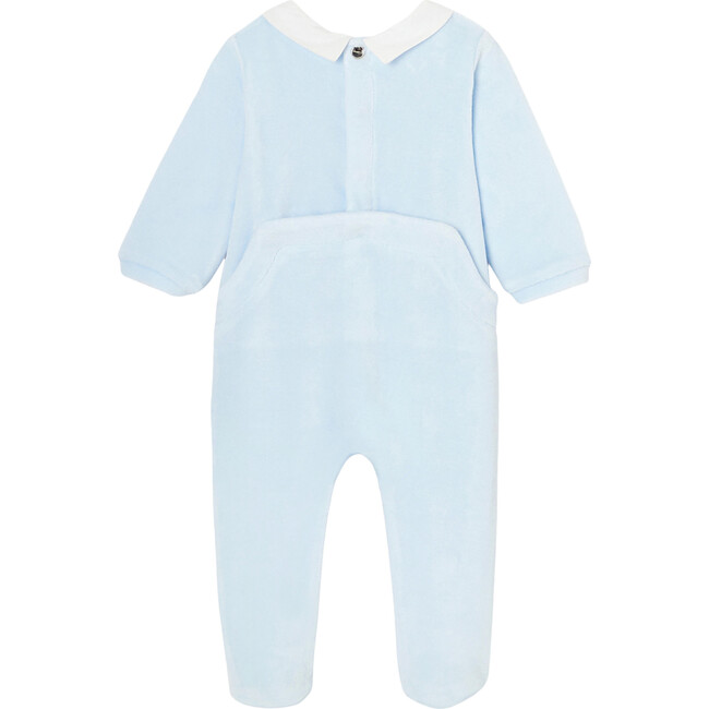 Baby Loop Velvet Footed Pajamas, Celestial Blue