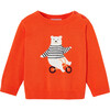 Toddler Intarsia Bear Sweater, Orange - Sweaters - 1 - thumbnail