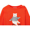 Toddler Intarsia Bear Sweater, Orange - Sweaters - 6