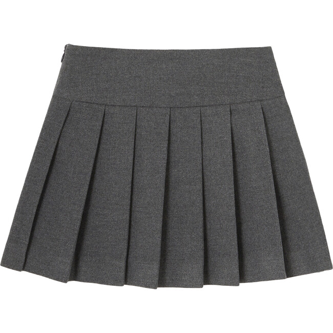Flannel Kilt Like Skirt, Dark Grey - Skirts - 2