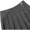 Flannel Kilt Like Skirt, Dark Grey - Skirts - 3