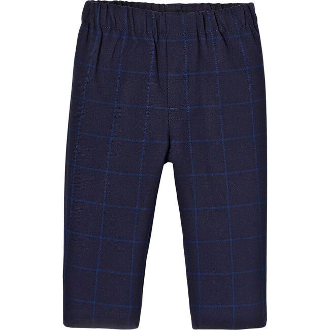 Toddler Check Pants, Navy Blue & Blue