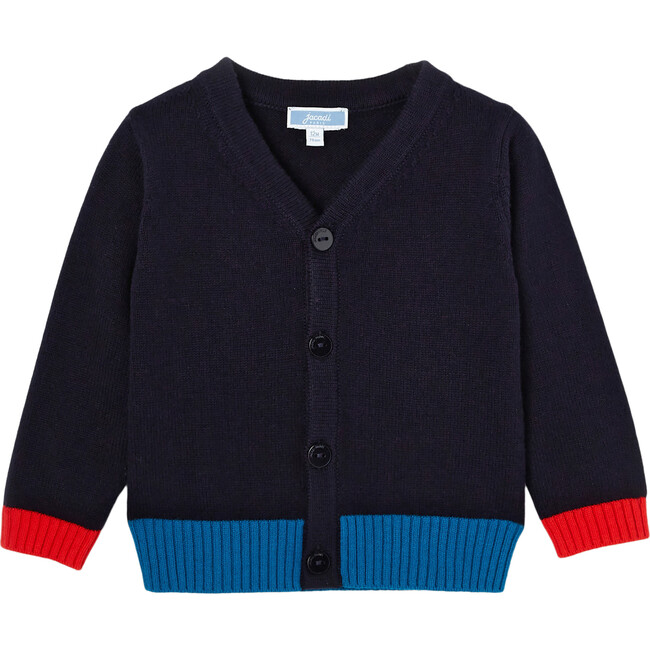 Toddler Cardigan, Navy Blue - Cardigans - 1